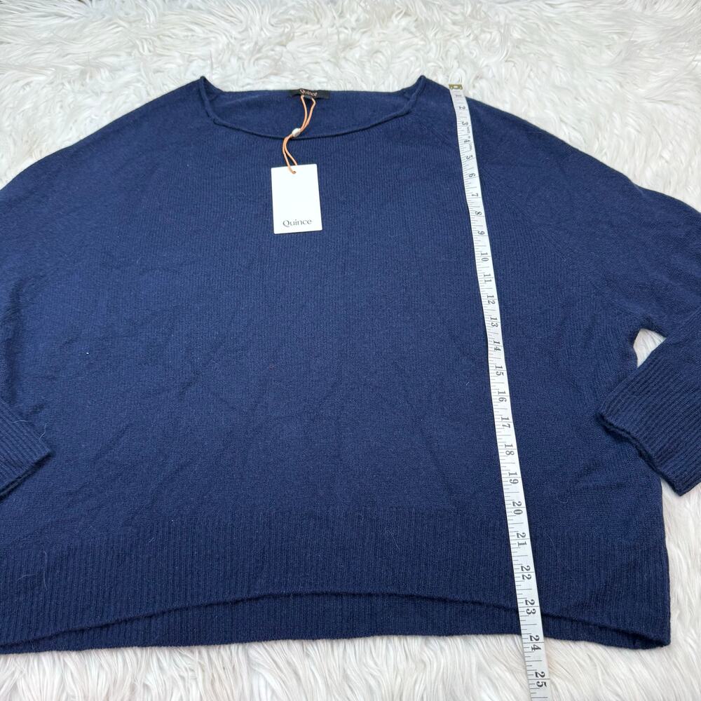 Quince Mongolian Cashmere Boatneck Sweater Navy Size L NWT Quiet Luxury - Picture 6 of 12